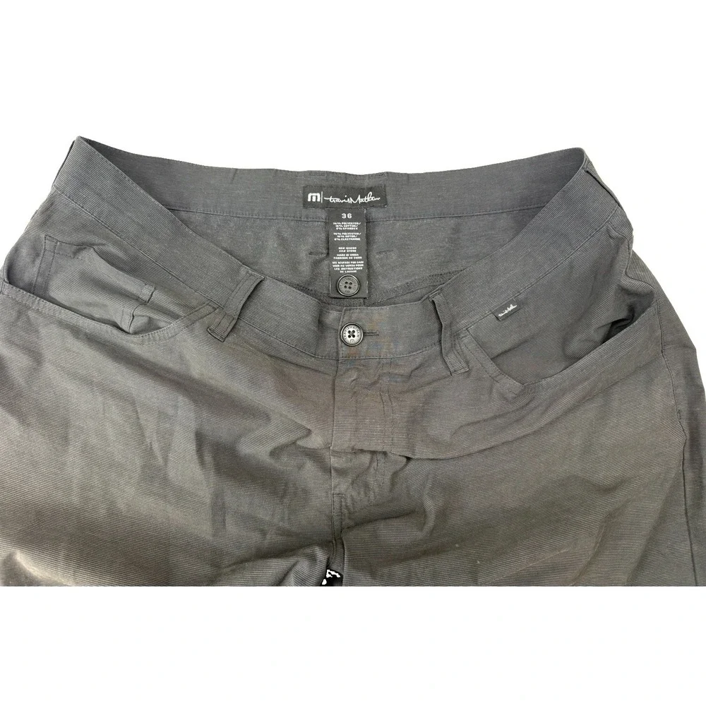 Travis Mathew Pants Mens 36X30 Charcoal Black Golf Performance Chino Active Flex